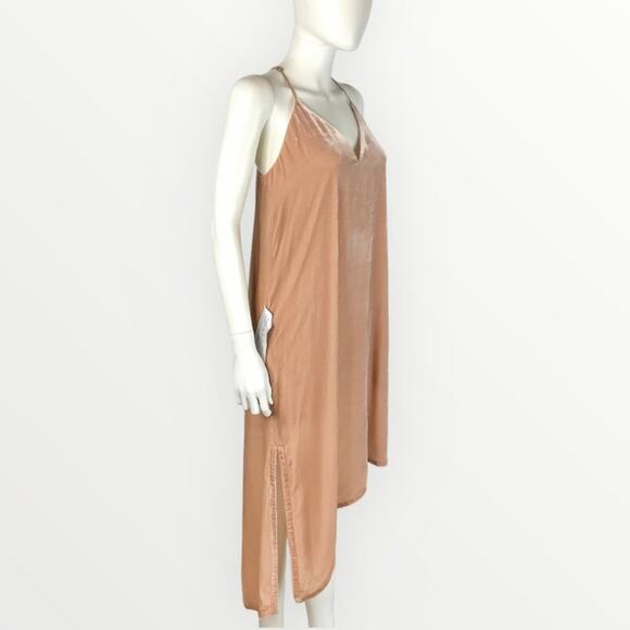 BCBGMaxAzria Pink NWT Maxi Dress Velvet Silk Boho V-neck Balletcore - Picture 5 of 10